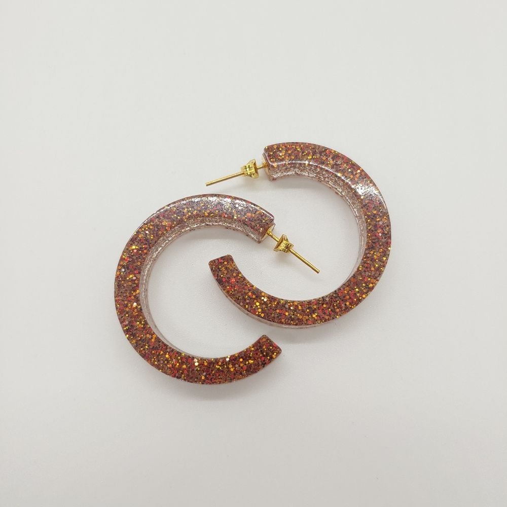 Earrings Glitter Hoop Studs